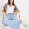 Blå jeans med vida ben i pyjamasstil