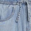 Blå jeans med vida ben i pyjamasstil