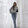 Blå klassiska högmidjade slim fit-jeans