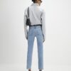 Blå klassiska högmidjade slim fit-jeans