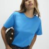Blå kortärmad slim fit-T-shirt