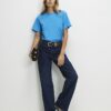 Blå kortärmad slim fit-T-shirt