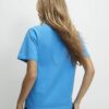 Blå kortärmad slim fit-T-shirt