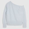 Blå långärmad asymmetrisk fluffig topp