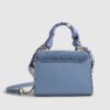 Blå mini-broderad crossbody-väska