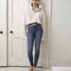 Blå Molly Bum Sculpt Skinny Jeans med medelhöjd