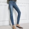 Blå Molly Bum Sculpt Skinny Jeans med medelhöjd