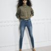 Blå Molly Bum Sculpt Skinny Jeans med medelhöjd