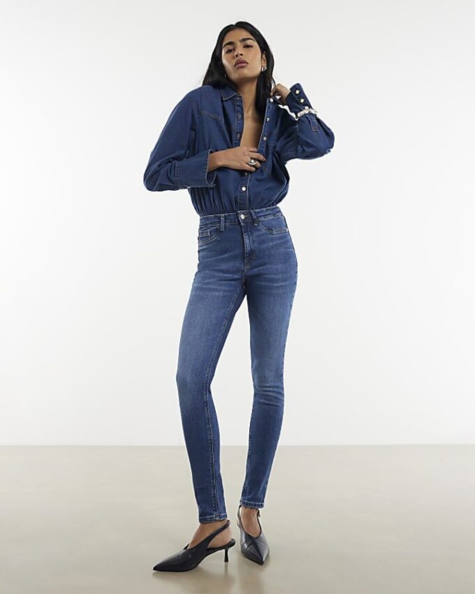 Blå Molly Sculpt Skinny Jeans Blå Molly Sculpt Skinny Jeans