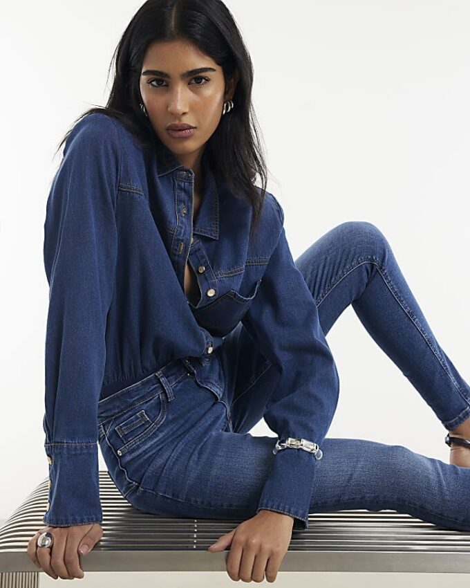 Blå Molly Sculpt Skinny Jeans Blå Molly Sculpt Skinny Jeans