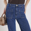 Blå Monogram Relaxed Flare Jeans