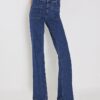 Blå Monogram Relaxed Flare Jeans