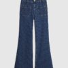 Blå Monogram Relaxed Flare Jeans
