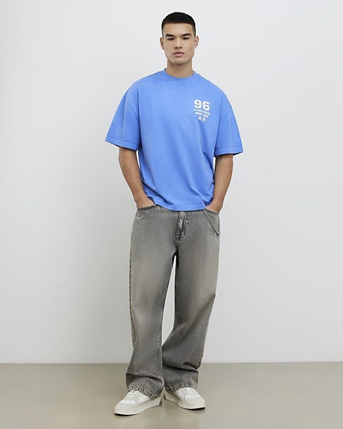 Blå Nagoya 96 T-shirt i oversized-passform