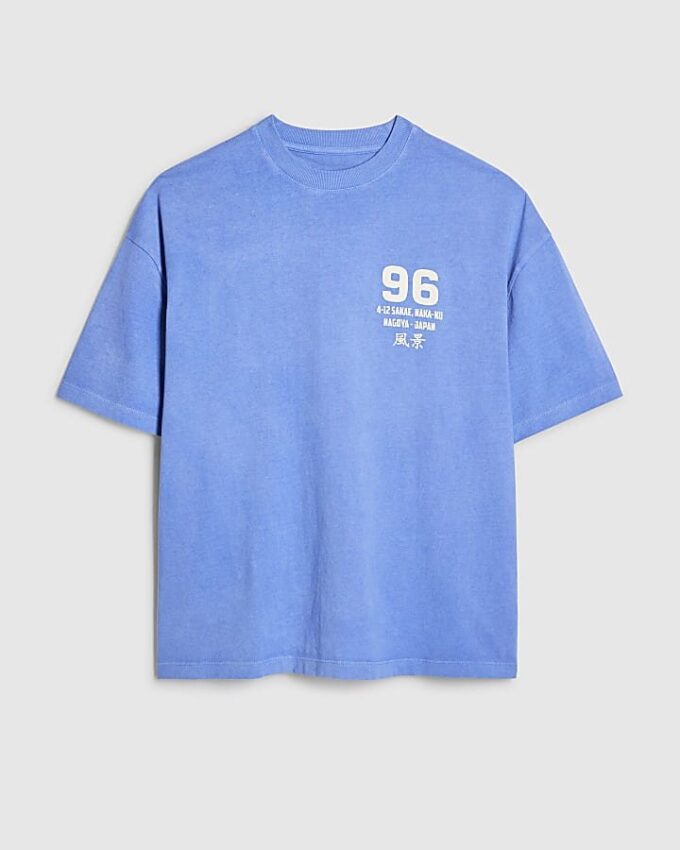 Blå Nagoya 96 T-shirt i oversized-passform