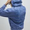 Blå oversized hoodie med japansk orm
