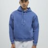 Blå oversized hoodie med japansk orm