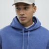 Blå oversized hoodie med japansk orm