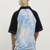 Blå oversized mesh-polotröja