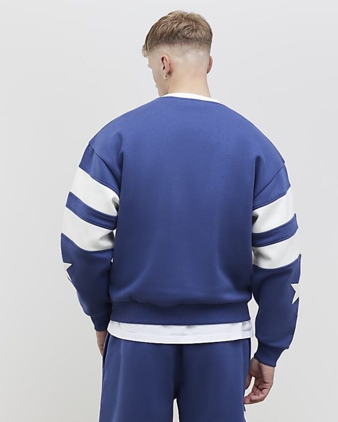 Blå oversized-passformad Mont Prix-tröja