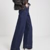 Blå Palazzo-jeans med hög midja och framfickor Blå Palazzo-jeans med hög midja och framfickor