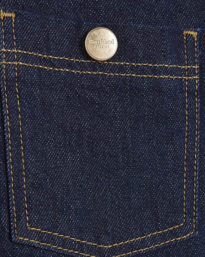 Blå Palazzo-jeans med hög midja och framfickor Blå Palazzo-jeans med hög midja och framfickor