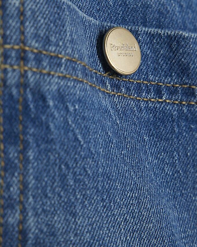 Blå Palazzo-jeans med hög midja och framfickor Blå Palazzo-jeans med hög midja och framfickor