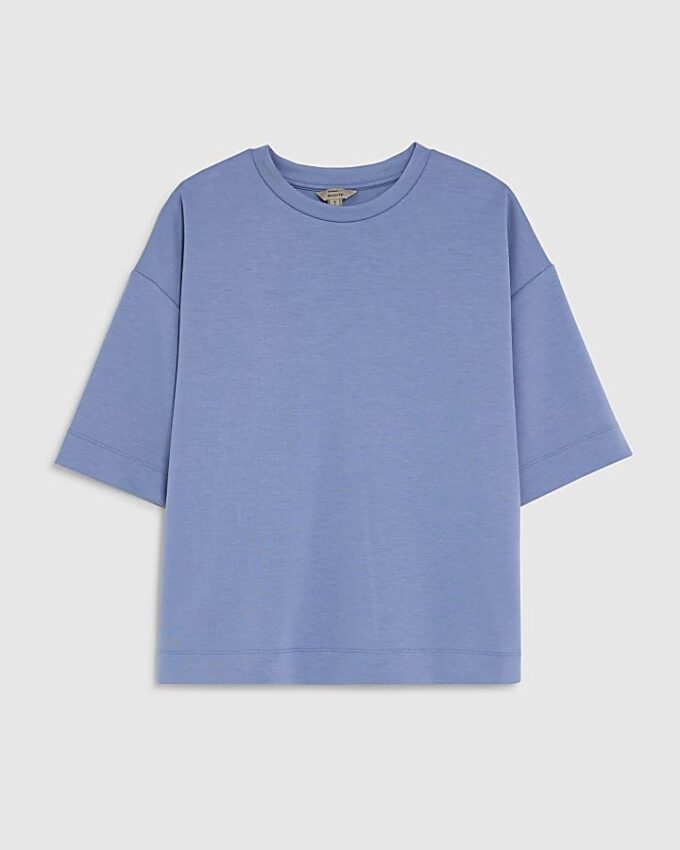 Blå Premium kortärmad Boxy Fit T-shirt