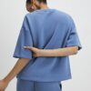 Blå premium-T-shirt med boxig passform