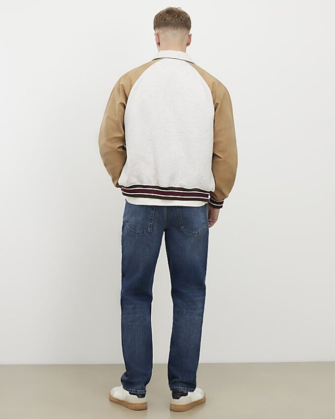 Blå raka tvättade jeans Blå raka tvättade jeans