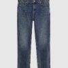 Blå raka tvättade jeans Blå raka tvättade jeans