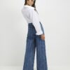 Blå randiga jeans med vida ben Blå randiga jeans med vida ben