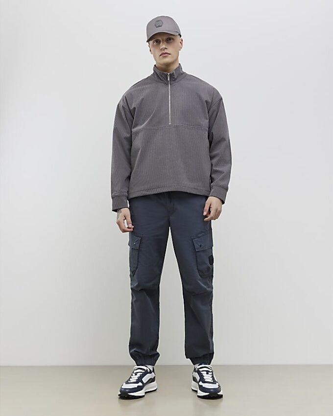 Blå Regular Fit Cargo Trousers