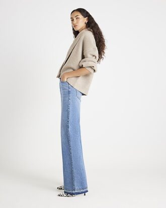 Blå Relaxed Straight Jeans
