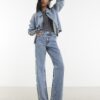 Blå Relaxed Straight Jeans