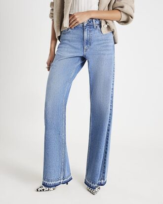 Blå Relaxed Straight Jeans
