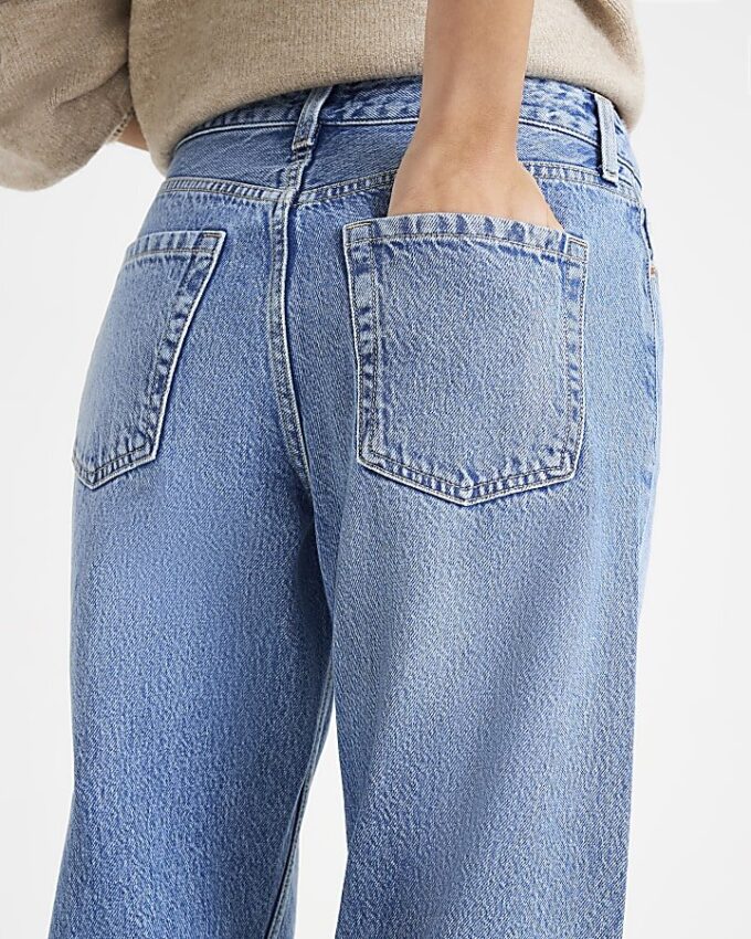 Blå Relaxed Straight Jeans