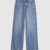 Blå Relaxed Straight Jeans