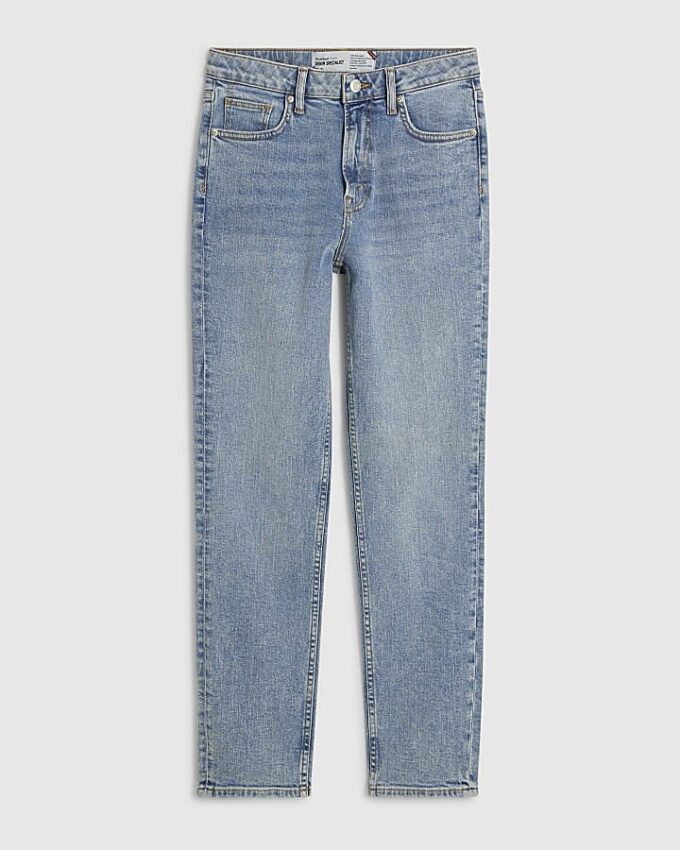 Blå Relaxed Straight Jeans