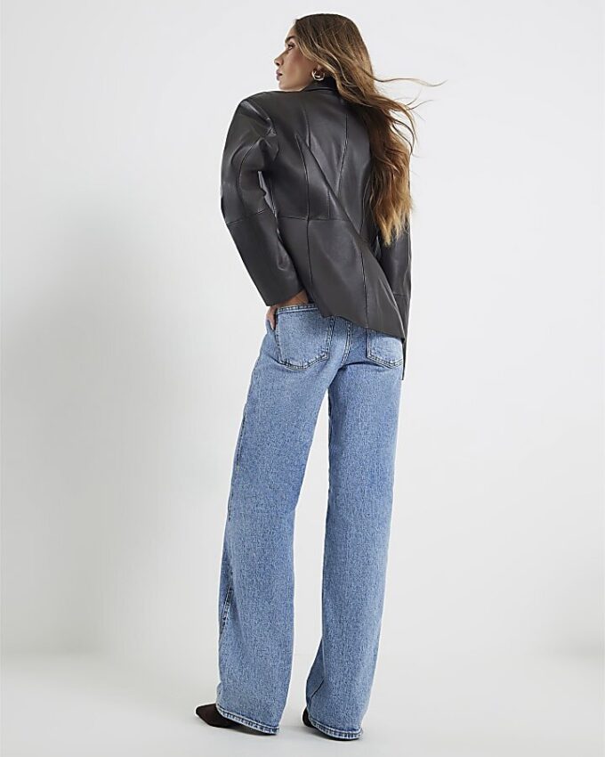 Blå Relaxed Straight Leg-jeans
