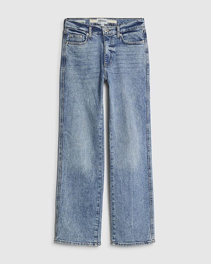 Blå Relaxed Straight Leg-jeans