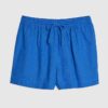 Blå shorts i linneblandning