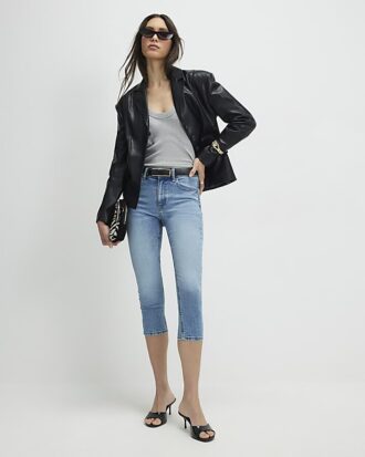 Blå skinny capri-jeans Blå skinny capri-jeans