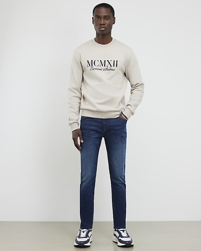 Blå skinny fit-jeans