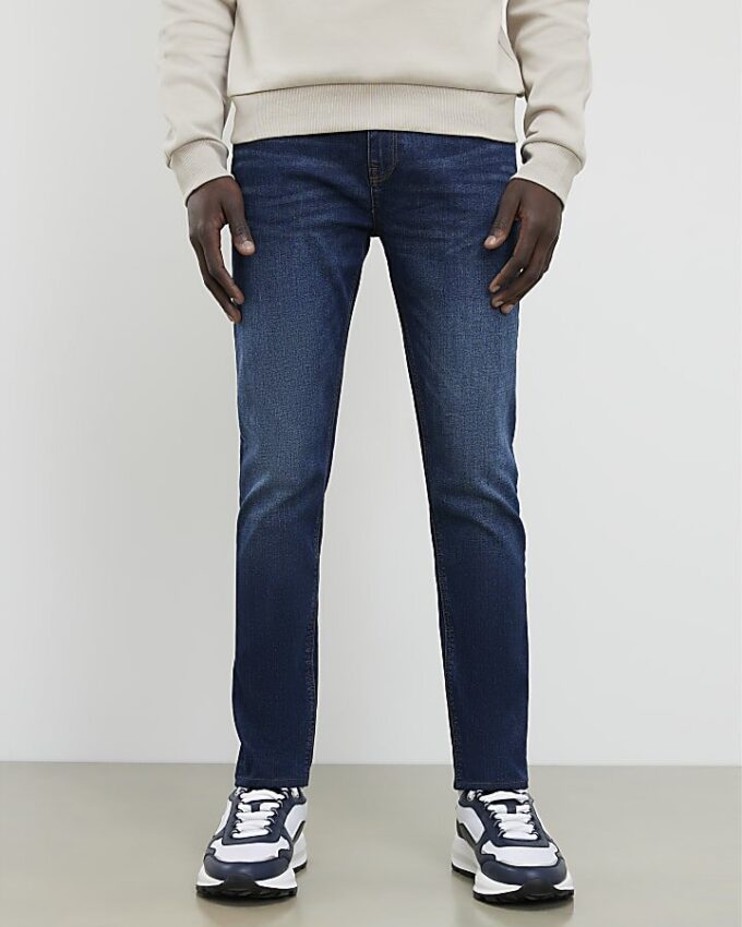 Blå skinny fit-jeans