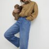 Blå skräddarsydda jeans med vida ben