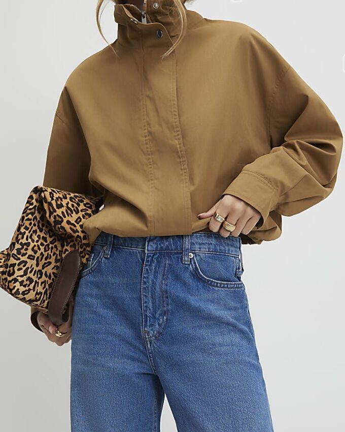 Blå skräddarsydda jeans med vida ben