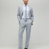 Blå slim fit-byxor med rutmönster Blå slim fit-byxor med rutmönster