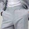Blå slim fit-byxor med rutmönster Blå slim fit-byxor med rutmönster