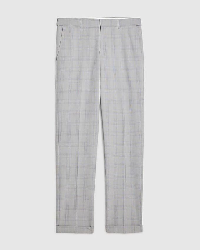 Blå slim fit-byxor med rutmönster Blå slim fit-byxor med rutmönster